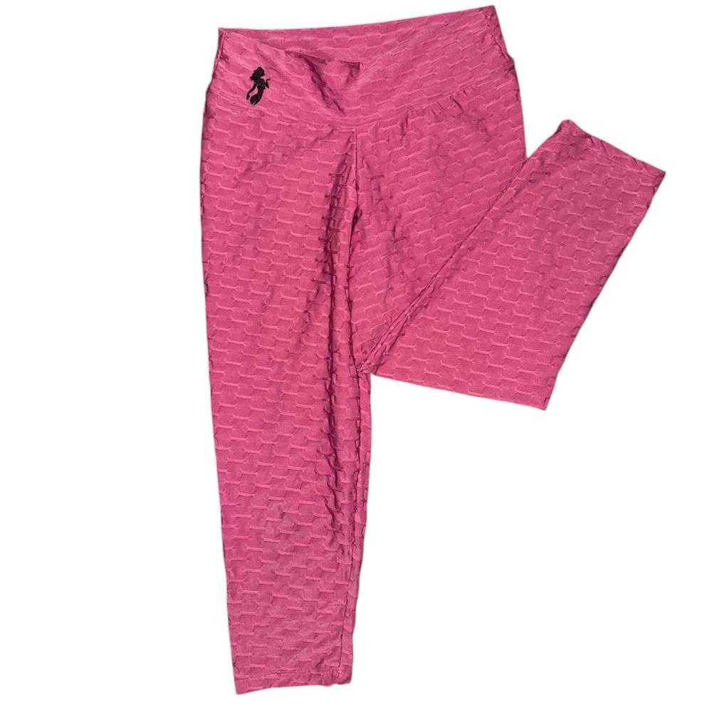 Figure Slim - Pink HoneyComb Scrunch Leggings - Size L